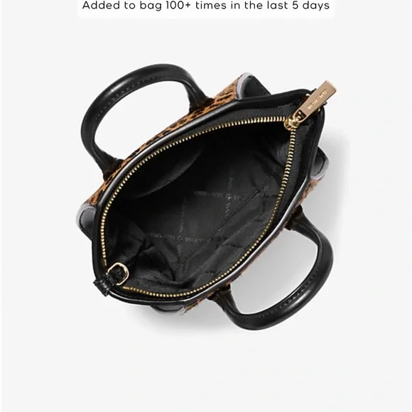 Avril Extra-Small Cheetah Print Calf Hair and Leather Satchel BLACK COMBJO - Picture 3 of 16